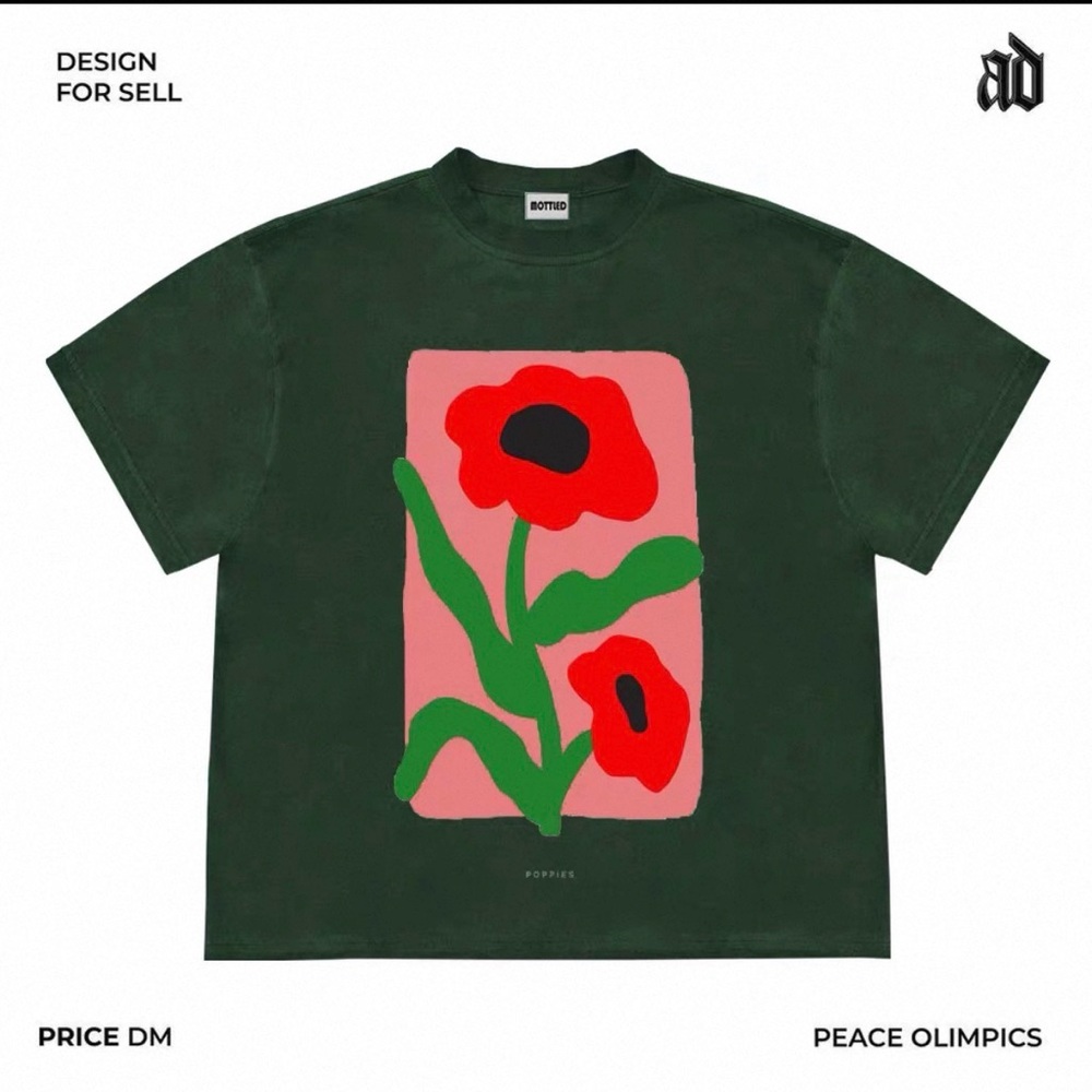 Green Floral Graphic Tee